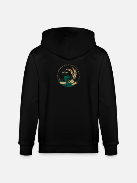 Thai Jasmine Rice Logo Organic - Stanley/Stella CULTIVATOR  Unisex Organic Hooded Jacket - black