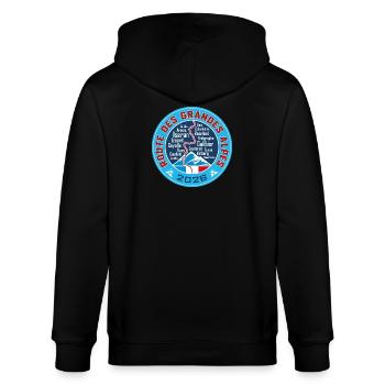 Route des Grandes Alpes | V3 | 2026 - Stanley/Stella Unisex Bio-Kapuzenjacke CULTIVATOR  - Schwarz - Hinten - Anna (173cm)