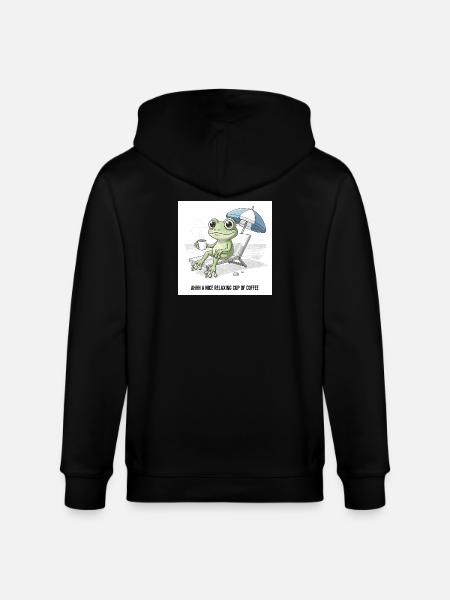 Frog Beach Coffee Chill - Stanley/Stella CULTIVATOR  Unisex Organic Hooded Jacket - black