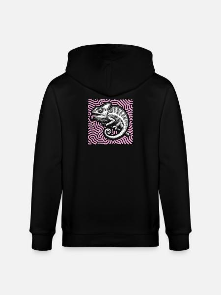 Chamäleon Pastell Stammeskunst - Stanley/Stella Unisex Bio-Kapuzenjacke CULTIVATOR  - Schwarz