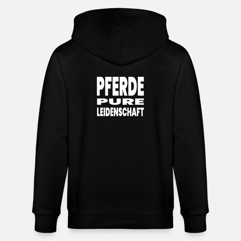 Pferde - Stanley/Stella Unisex Bio-Kapuzenjacke CULTIVATOR  - Schwarz