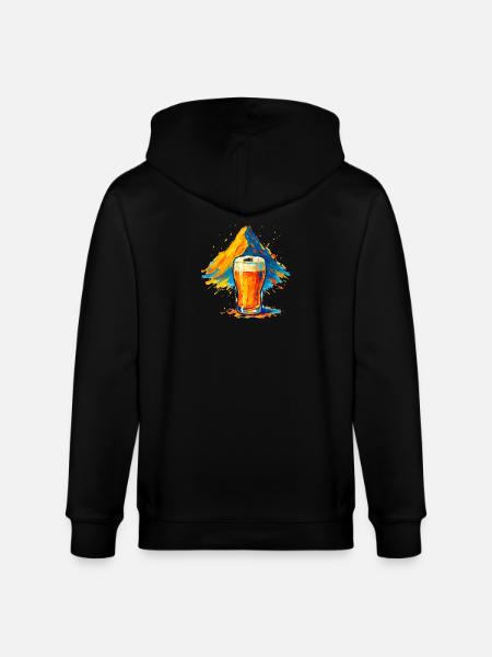 Biergipfel Farbexplosion - Stanley/Stella Unisex Bio-Kapuzenjacke CULTIVATOR - Schwarz