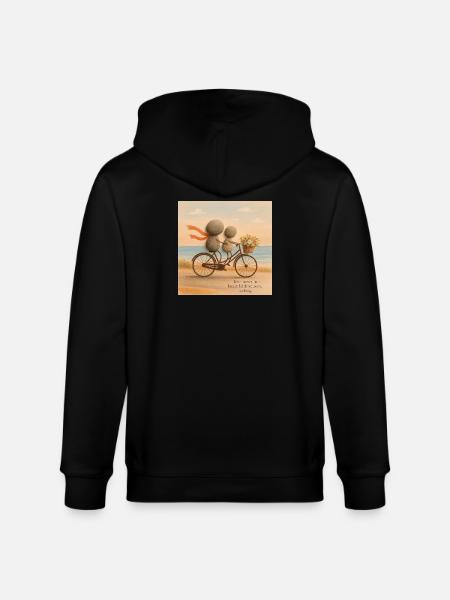 Love Moves on a Stone Bicycle - Stanley/Stella CULTIVATOR  Unisex Organic Hooded Jacket - black