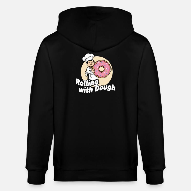 Donut Bäcker Cartoon - Stanley/Stella Unisex Bio-Kapuzenjacke CULTIVATOR  - Schwarz