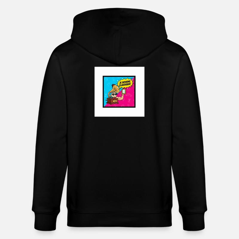 Je deviens Classique Pop Retro - Veste à capuche bio CULTIVATOR Stanley/Stella Unisexe - noir