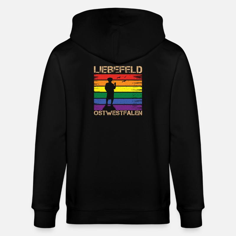 Liebefeld ❤ Leineweber PRIDE - Veste à capuche bio CULTIVATOR Stanley/Stella Unisexe - noir