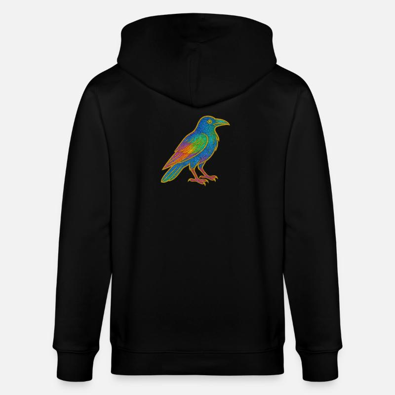 Regenbogenrabe Patchdesign - Stanley/Stella Unisex Bio-Kapuzenjacke CULTIVATOR  - Schwarz