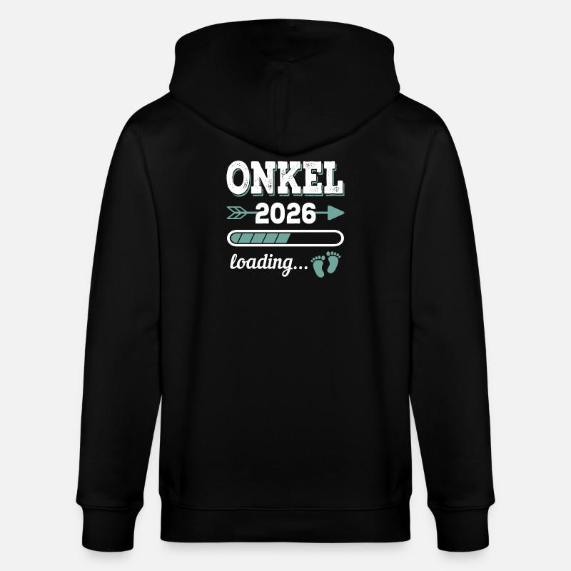 Onkel 2026 Loading Werdender Onkel Geschenkidee - Stanley/Stella Unisex Bio-Kapuzenjacke CULTIVATOR  - Schwarz