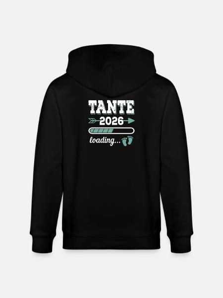 Aunt 2026 Loading Aunt-to-be Gift Idea - Stanley/Stella CULTIVATOR Unisex Organic Hooded Jacket - black