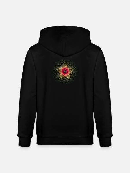 Leuchtender Weihnachtsstern in Mandala-Optik - Stanley/Stella Unisex Bio-Kapuzenjacke CULTIVATOR - Schwarz