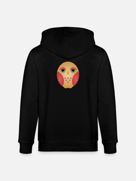 Gradient Owl Face in Cozy Tones - Stanley/Stella CULTIVATOR Unisex Organic Hooded Jacket - black