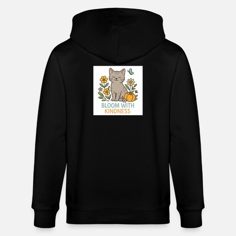 Splendeur florale adaptée aux chats - Veste à capuche bio CULTIVATOR Stanley/Stella Unisexe - noir