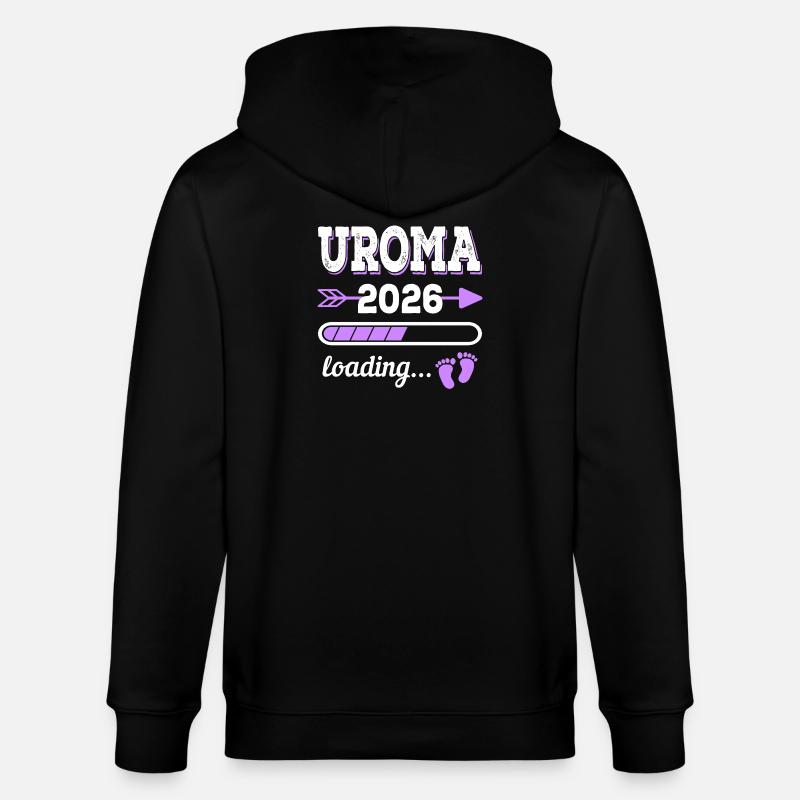 Uroma 2026 Loading Schwangerschaft Geschenkidee - Stanley/Stella Unisex Bio-Kapuzenjacke CULTIVATOR - Schwarz