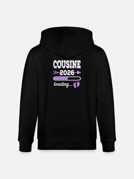 Cousine 2026 Loading Schwangerschaft Geschenkidee - Stanley/Stella Unisex Bio-Kapuzenjacke CULTIVATOR - Schwarz
