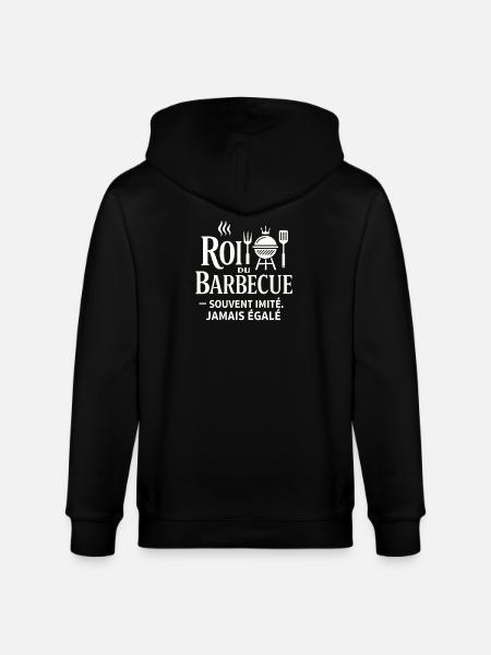 King of Barbecue Never Equaled - Stanley/Stella CULTIVATOR  Unisex Organic Hooded Jacket - black