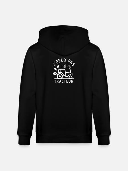 I can't I have tractor - Stanley/Stella CULTIVATOR Unisex Organic Hooded Jacket - black