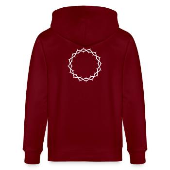 Couronne d’épines - Veste à capuche bio CULTIVATOR Stanley/Stella Unisexe - bordeaux - Dos - Anna (173cm)