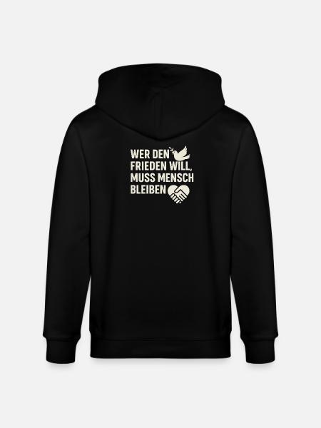 Peace & Humanity - Stanley/Stella CULTIVATOR Unisex Organic Hooded Jacket - black