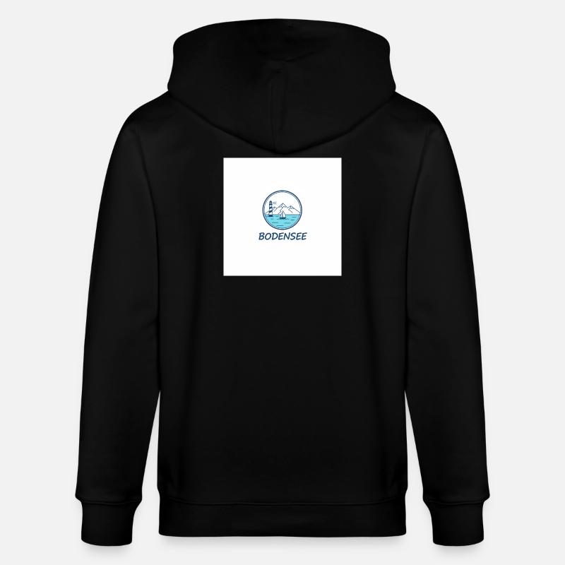 Bodensee Leuchtturm Segelboot - Stanley/Stella Unisex Bio-Kapuzenjacke CULTIVATOR  - Schwarz