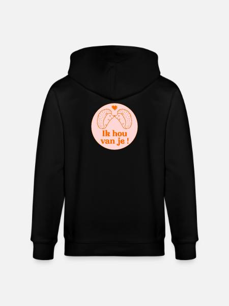 Ich liebe dich – Igel - Stanley/Stella Unisex Bio-Kapuzenjacke CULTIVATOR - Schwarz
