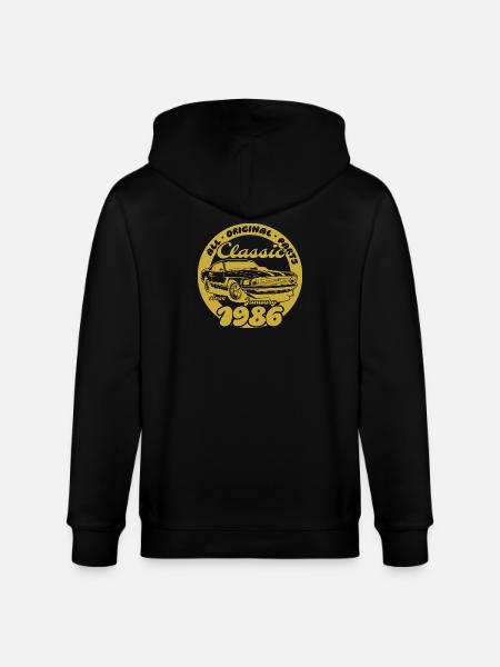 40th Birthday - Classic Musclecar 01/1986 - Stanley/Stella CULTIVATOR  Unisex Organic Hooded Jacket - black