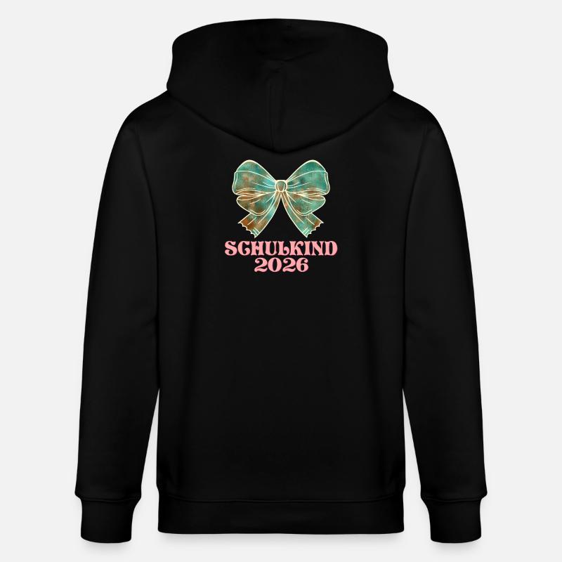 Schulkind 2026 Einschulung Mädchen - Stanley/Stella Unisex Bio-Kapuzenjacke CULTIVATOR  - Schwarz