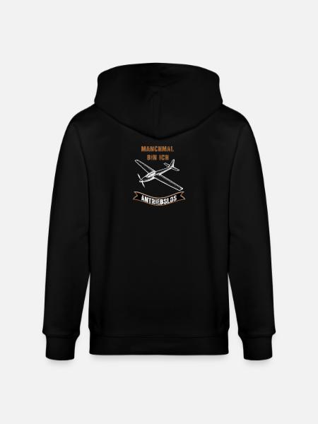 Manchmal Bin Ich Antriebslos Flugzeug - Stanley/Stella Unisex Bio-Kapuzenjacke CULTIVATOR - Schwarz