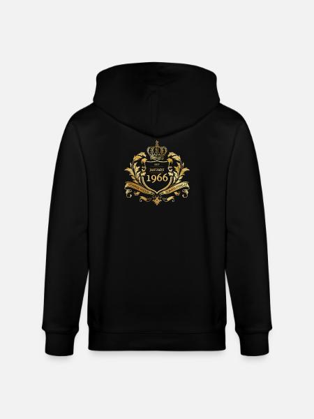60th Birthday Semper Verum - Established 01/1966 - Stanley/Stella CULTIVATOR  Unisex Organic Hooded Jacket - black