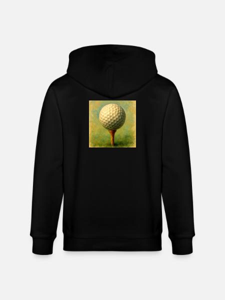 Golfball im künstlerischen Brett auf dem Abschlag - Stanley/Stella Unisex Bio-Kapuzenjacke CULTIVATOR  - Schwarz