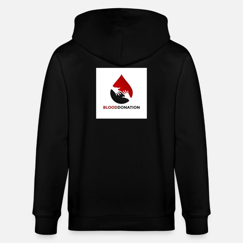 Emblem der Blutspendehände - Stanley/Stella Unisex Bio-Kapuzenjacke CULTIVATOR - Schwarz
