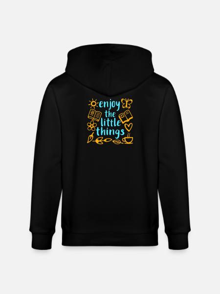 Enjoy The Little Things Gratitude Mindfulness - Stanley/Stella CULTIVATOR  Unisex Organic Hooded Jacket - black