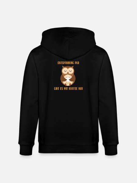 Kaffeezeit und Eulenruhe - Stanley/Stella Unisex Bio-Kapuzenjacke CULTIVATOR  - Schwarz