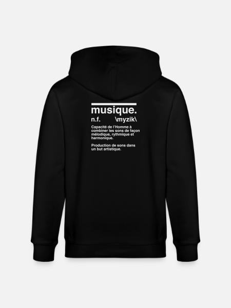 Music Definition Dictionary Style - Stanley/Stella CULTIVATOR Unisex Organic Hooded Jacket - black