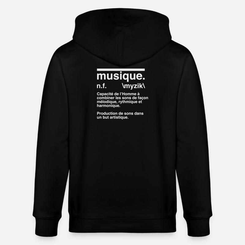Musikdefinitions-Wörterbuchstil - Stanley/Stella Unisex Bio-Kapuzenjacke CULTIVATOR  - Schwarz