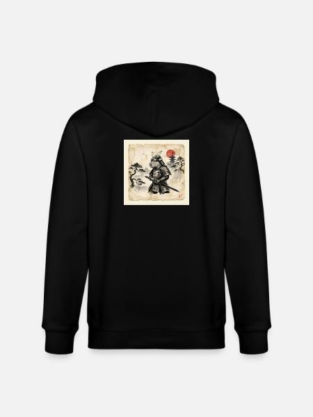 Capybara Samurai Japanese Warrior - Stanley/Stella CULTIVATOR  Unisex Organic Hooded Jacket - black