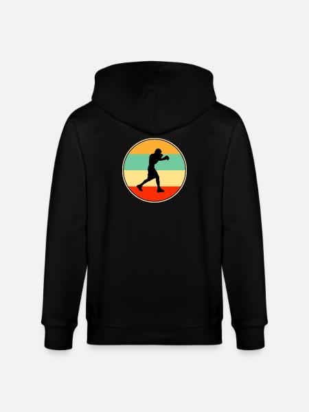 Retro-Box-Silhouette-Kampfsportler - Stanley/Stella Unisex Bio-Kapuzenjacke CULTIVATOR - Schwarz