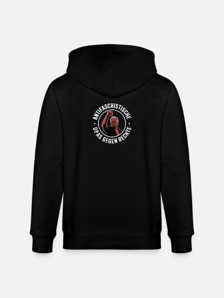 Anti-fascist grandpas against the right - Stanley/Stella CULTIVATOR Unisex Organic Hooded Jacket - black