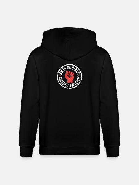 Antisoziale Antifa - Antifa Logo - Stanley/Stella CULTIVATOR  Unisex Organic Hooded Jacket - black