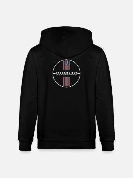 San Francisco Coordinates - Stanley/Stella CULTIVATOR Unisex Organic Hooded Jacket - black