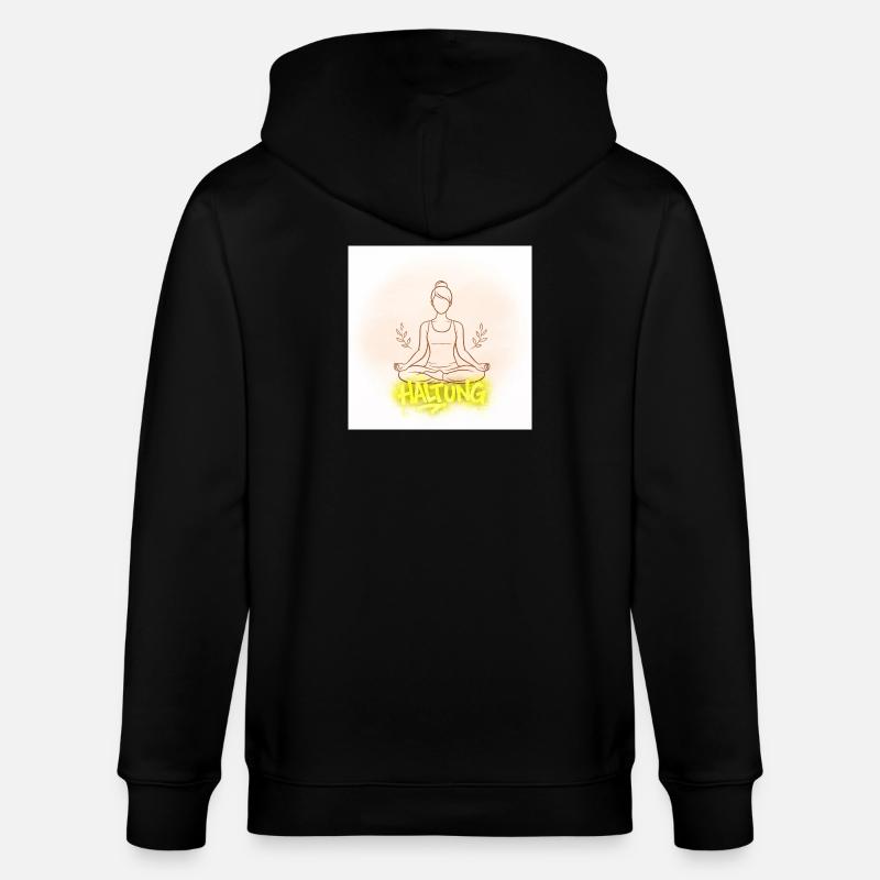 Illustration de la méditation de posture - Veste à capuche bio CULTIVATOR Stanley/Stella Unisexe - noir