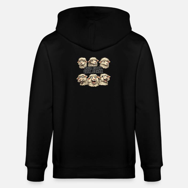 Schaf-Quintett: Null Bock Voll Schaf - Stanley/Stella Unisex Bio-Kapuzenjacke CULTIVATOR  - Schwarz