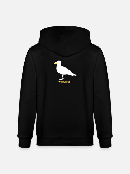 Frites Mouette Voleuse - Blanc - Veste à capuche bio CULTIVATOR Stanley/Stella Unisexe - noir