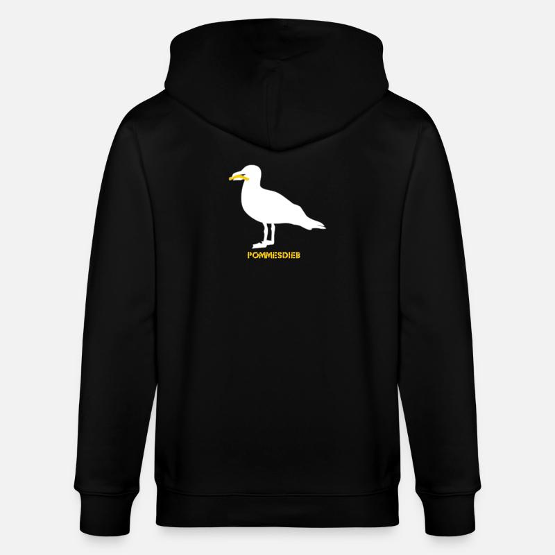 Frites Mouette Voleuse - Blanc - Veste à capuche bio CULTIVATOR Stanley/Stella Unisexe - noir