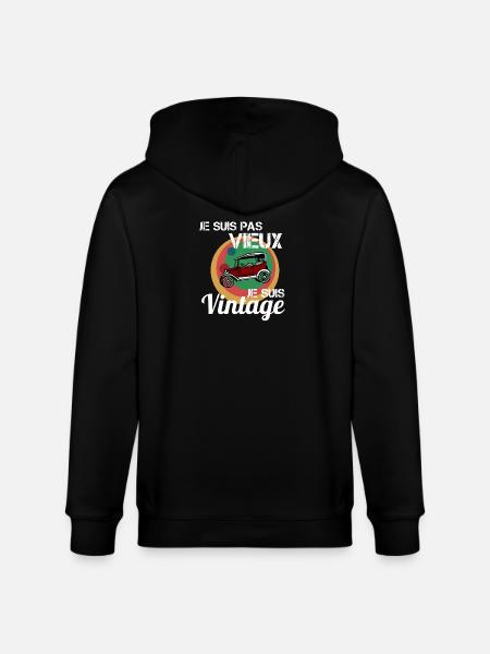 Ich bin kein altes Oldtimer-Auto - Stanley/Stella Unisex Bio-Kapuzenjacke CULTIVATOR  - Schwarz