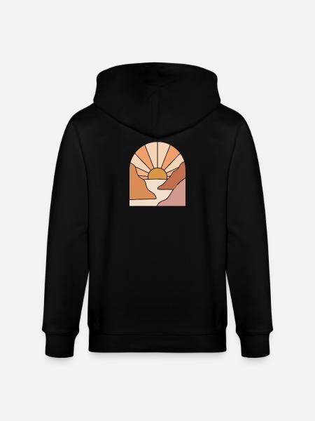 Sunlit Canyon Path - Stanley/Stella CULTIVATOR Unisex Organic Hooded Jacket - black