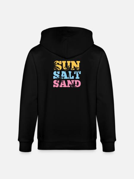 Summertime - Sun Salt and Sand - Stanley/Stella CULTIVATOR Unisex Organic Hooded Jacket - black
