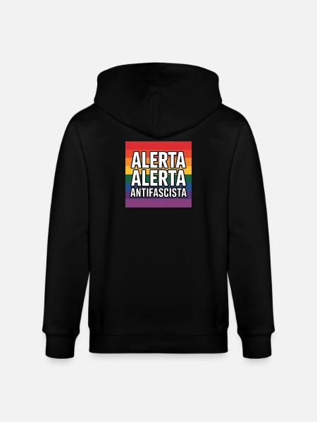 Alerta Alerta Antifascista - Antifa Tee - Stanley/Stella CULTIVATOR  Unisex Organic Hooded Jacket - black