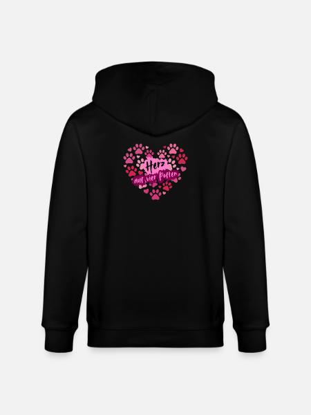 Heart on four paws - Stanley/Stella CULTIVATOR  Unisex Organic Hooded Jacket - black