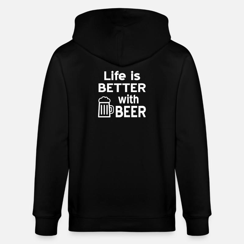 Bier - Stanley/Stella Unisex Bio-Kapuzenjacke CULTIVATOR  - Schwarz