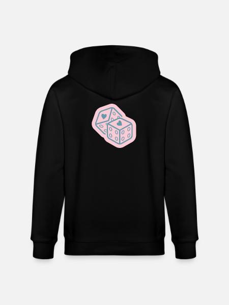Heart cube in pastel pink - Stanley/Stella CULTIVATOR  Unisex Organic Hooded Jacket - black